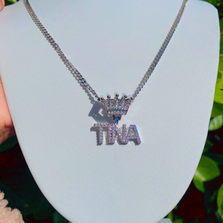 Crown Me Name Necklace Cuban