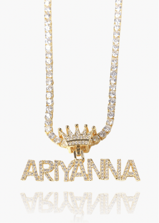 Crown Me Name Necklace