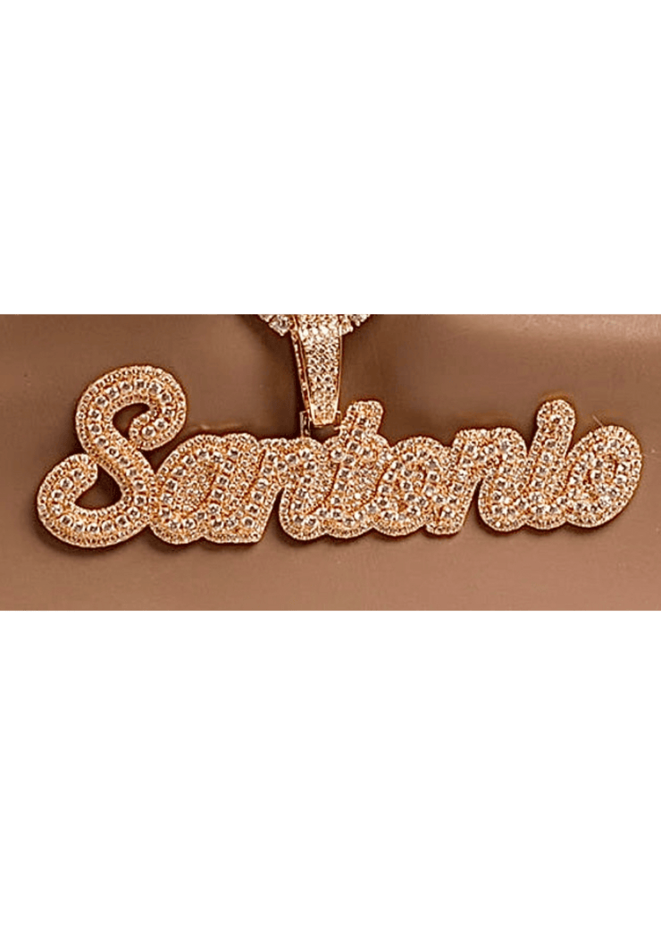 Double Plated Cursive Letter With Baguette or Tennis Chain