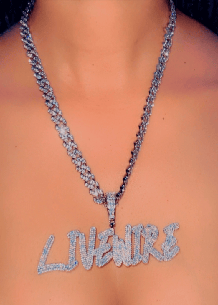 Ice Me Out Capital Cursive Cuban Necklace